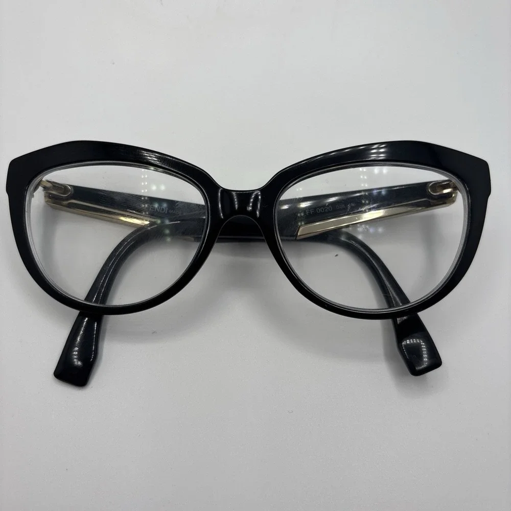 FENDI FF 0020 D28 BLACK GOLD AUTHENTIC DESIGNER FRAMES EYEGLASSES 140mm #C307